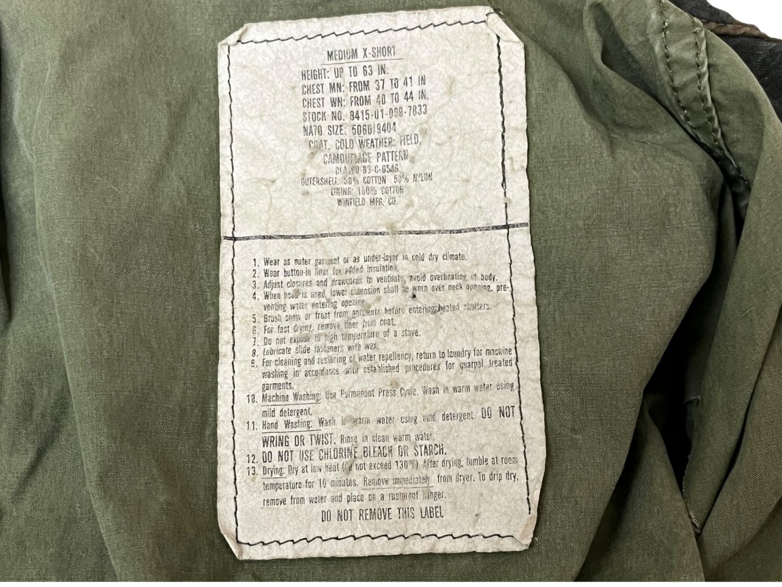 Winfield (ウィンフィールド) 83年製 USARMY 軍物 M-65 フィールド 