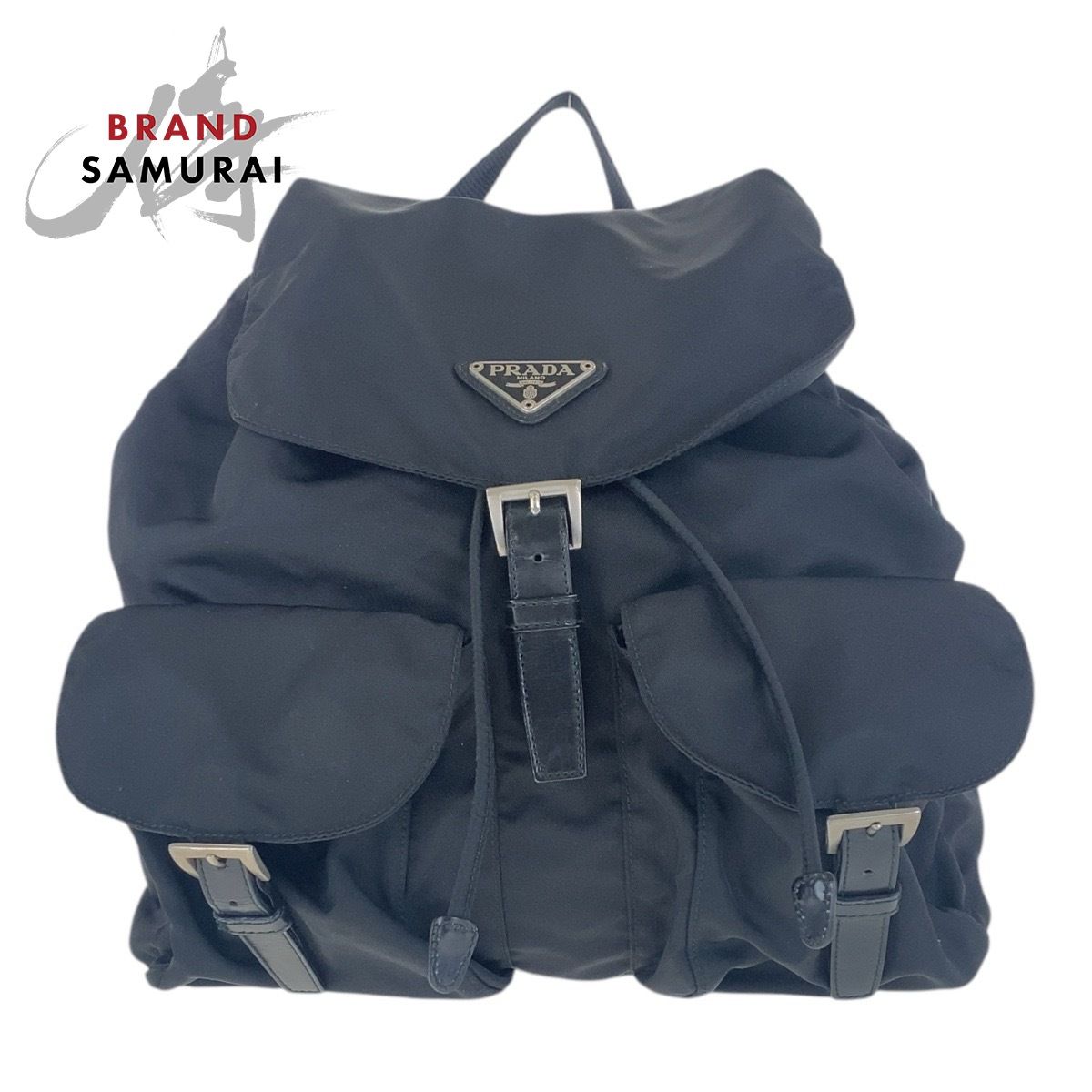 PRADA (プラダ) テスートナイロン レザー トライアングルロゴプレート