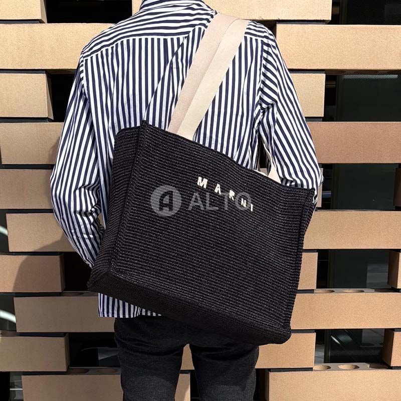 ☆美品☆【MARNI 】大人もOKカゴバッグモノトーン - メルカリ
