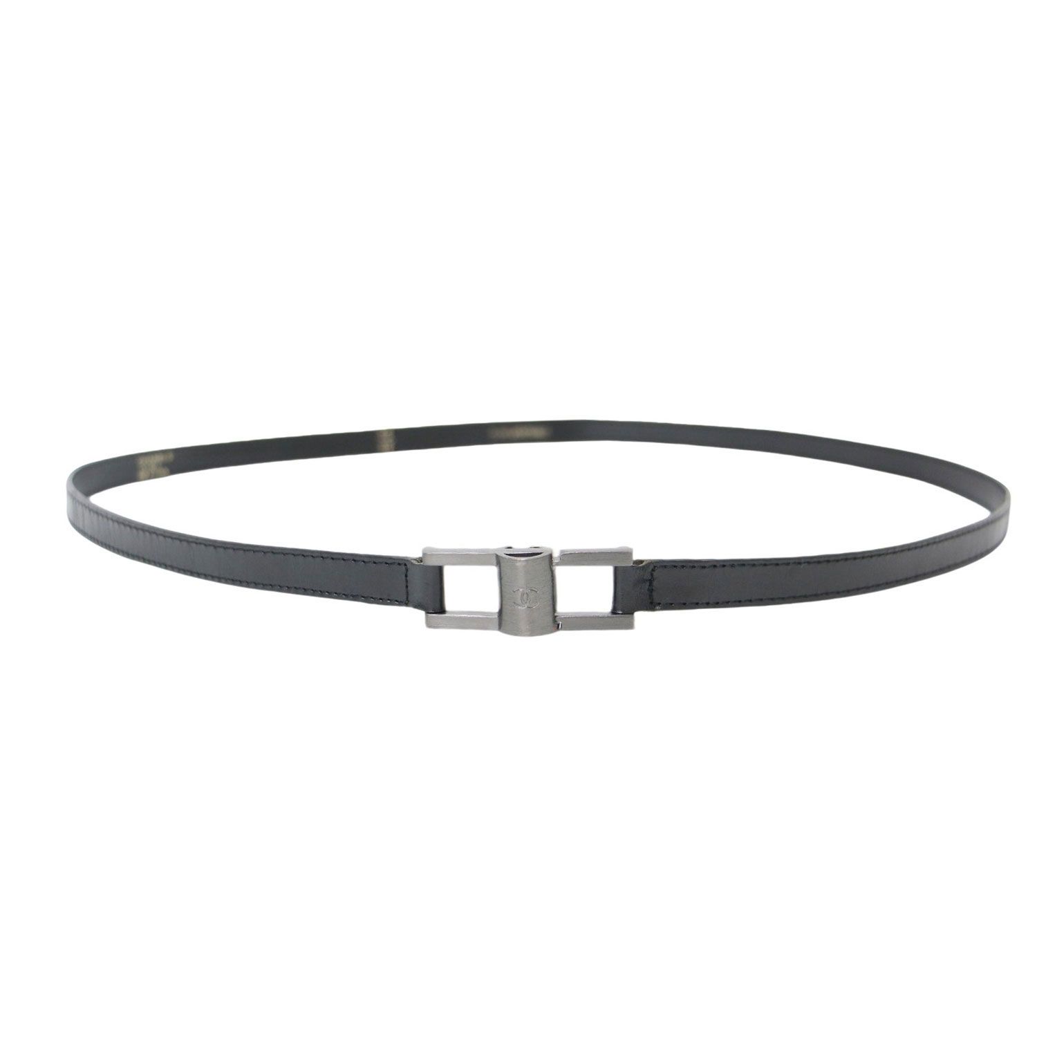 CHANEL シャネル サイズ:80/32 ココマーク レザー ベルト / メタル 