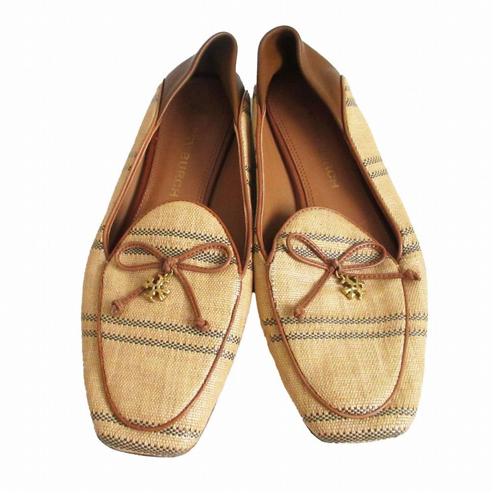 TORY BURCH トリーバーチ 12423 リボン ローファー シューズ ベージュ 