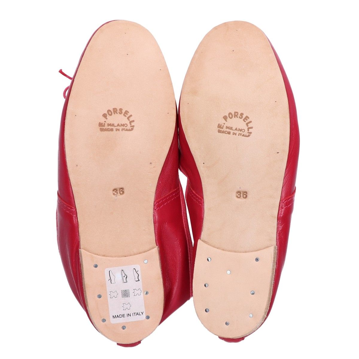 PORSELLI ポルセリ ボルドー バレエシューズ 36 ポルセリバレエ