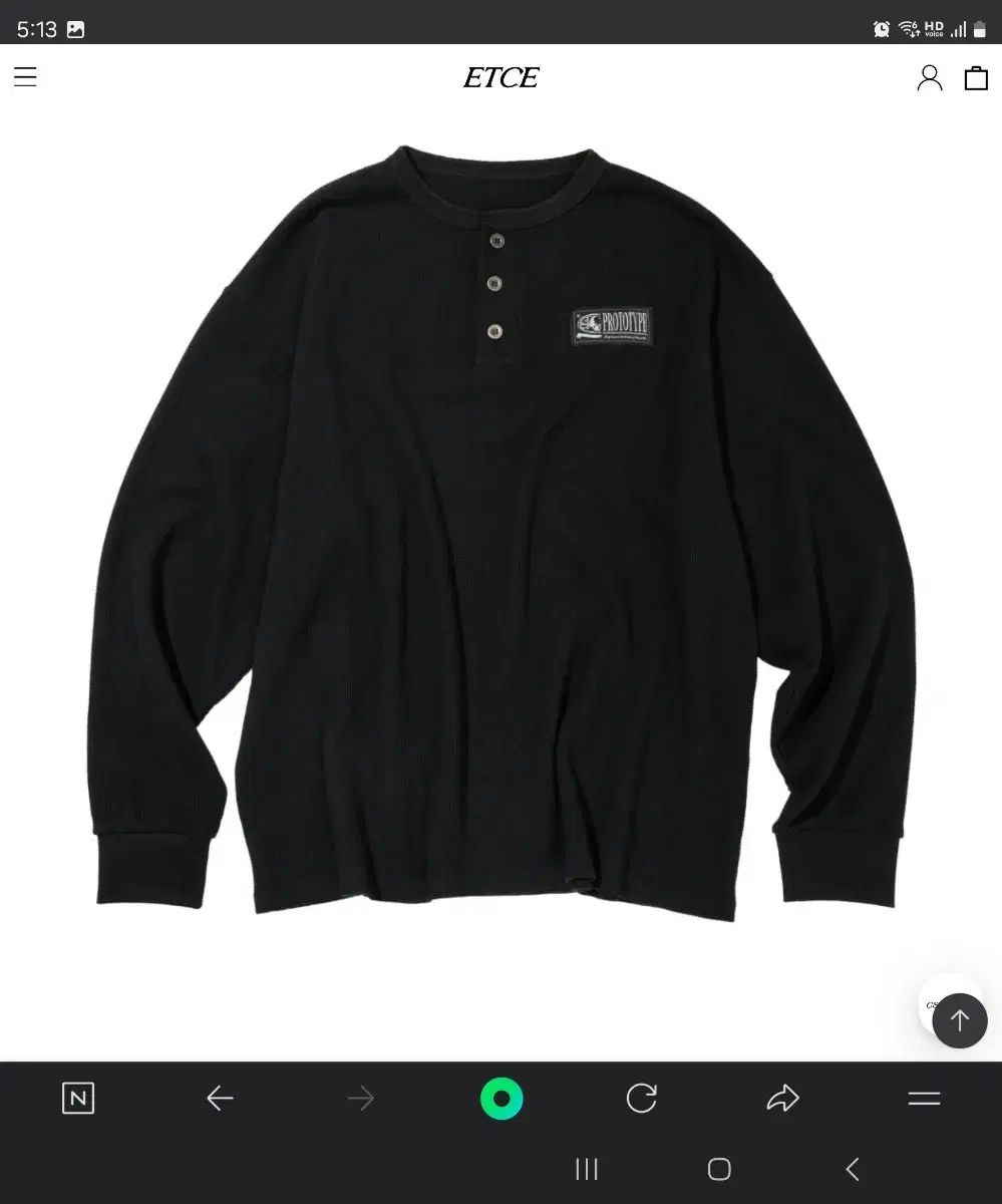XL etce ドクロ ヘンリーネック 長袖 ロングスリーブ