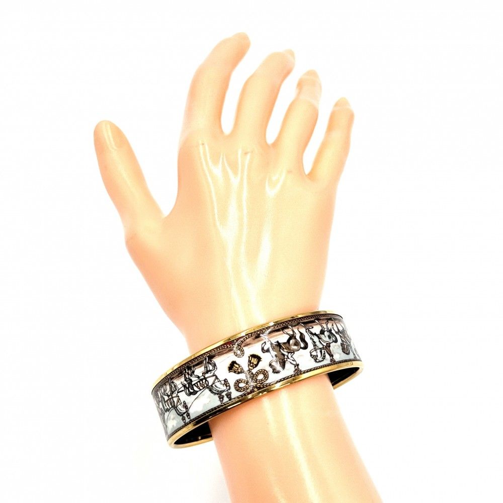 HERMES エルメス エマイユGM バングル 真鍮 ユニセックス エルメス エマイユバングル 中古品 HERMES エルメス バングル エマイユ