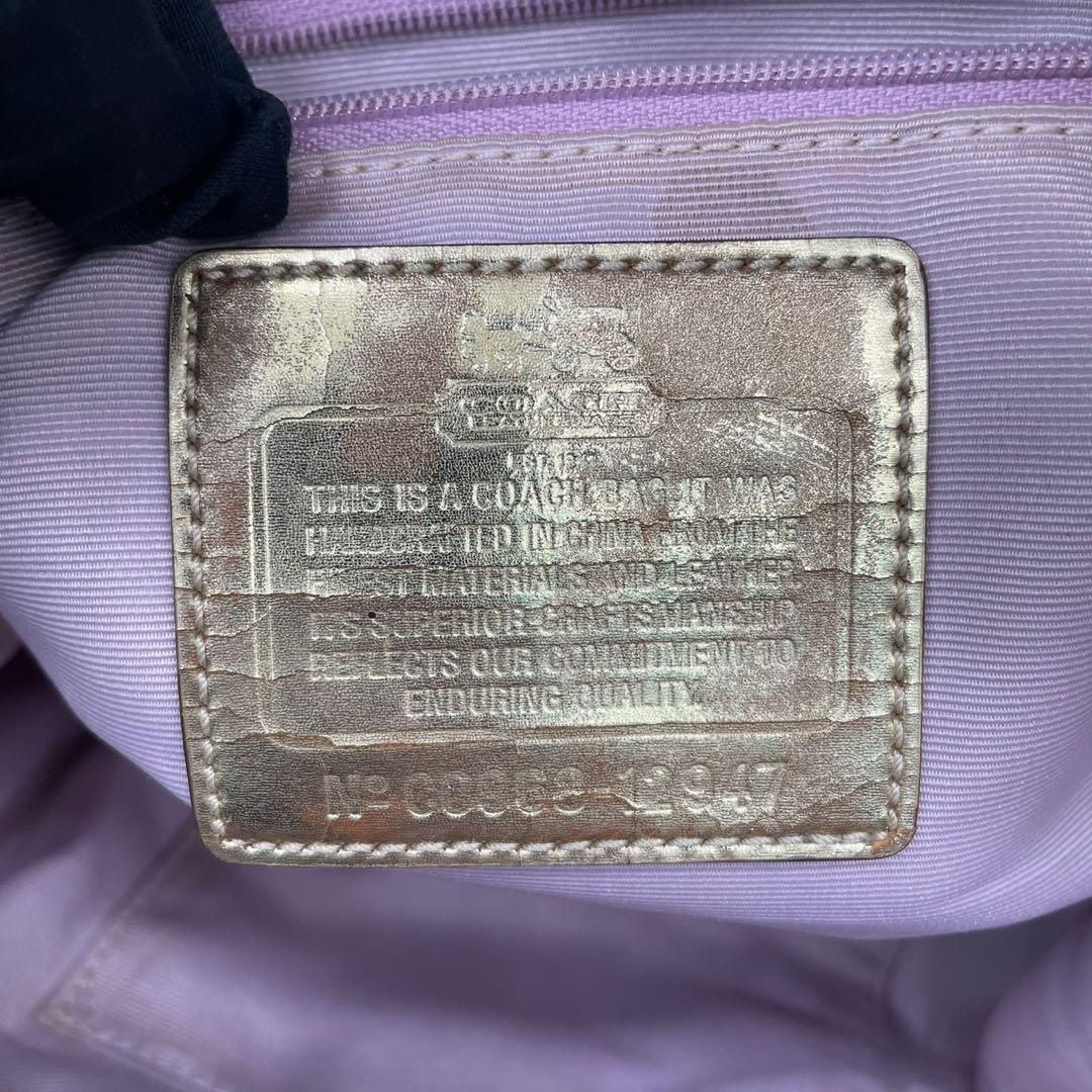 良品 4952 COACH コーチ 2wayハンドバッグ キャンバス ベージュ - メルカリ