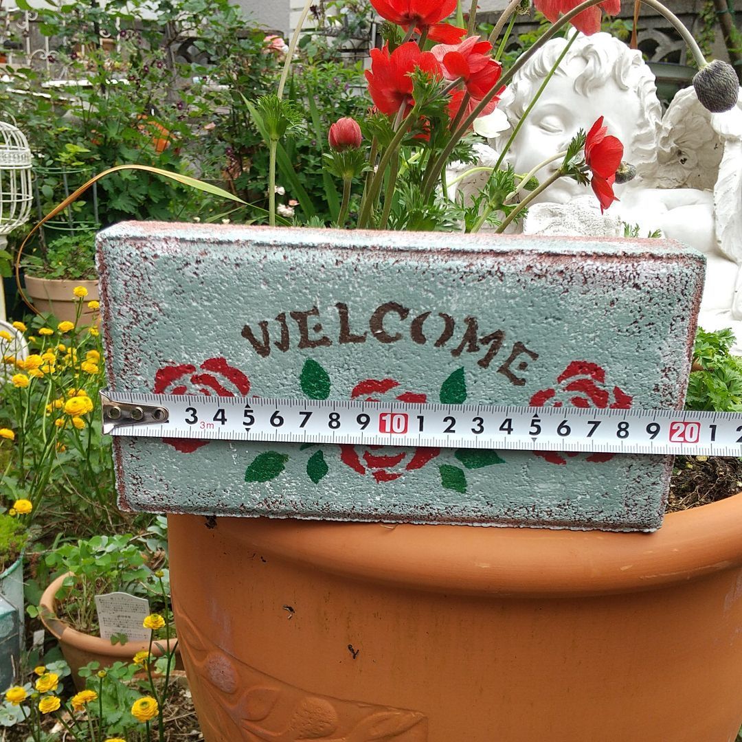 ガーデン雑貨❀ハンドメイドリメイク レンガ❀ ガーデンオブジェ