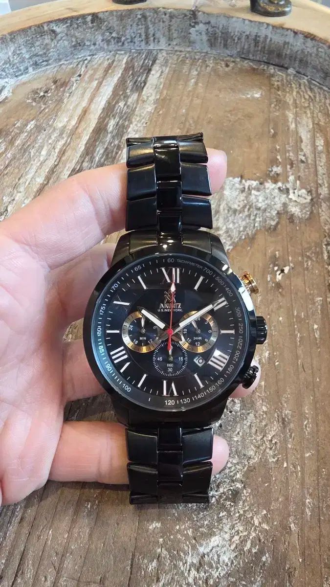 A Kurtz 男性 メタル クロノグラフ 腕時計