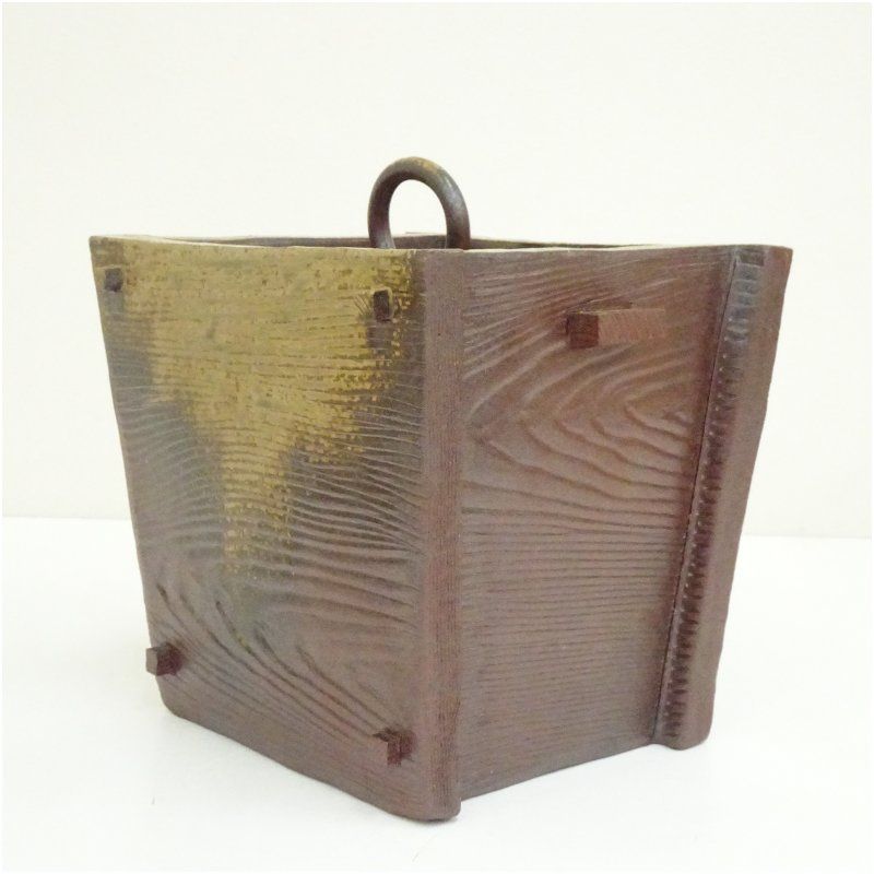 備前焼 周作造 釣瓶形花入 共箱 花入れ 茶道 茶道具 花瓶 花器 おしゃれ フラワーベース 道具 茶室 華道 華道具 インテリア hnir