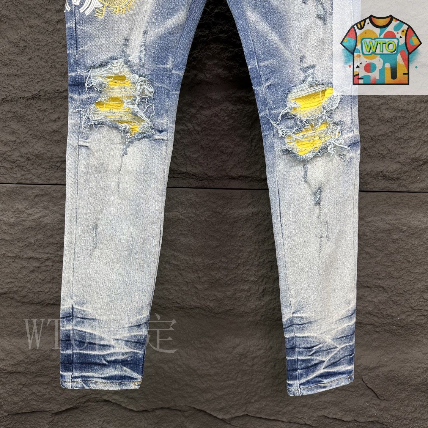 今日特価】AMIRI 2025 刺繍ロゴ イエローパッチ カップル