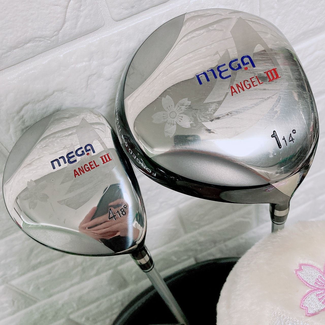 クラブのみ レディース ゴルフクラブセット MEGA ANGEL 3 ハーフセット7本 軽量 カーボンシャフト フレックスL