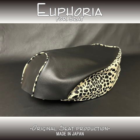 □【DIO ディオ AF18 AF25 SP SR】シート 張替え用表皮 黒/豹《Euphoria》