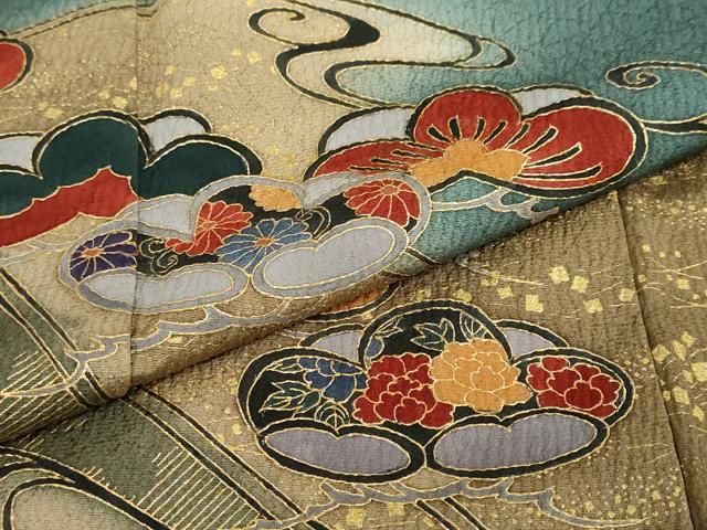 平和屋着物○訪問着 流水松文 暈し染め 金彩 正絹 逸品 DAAW5888ud