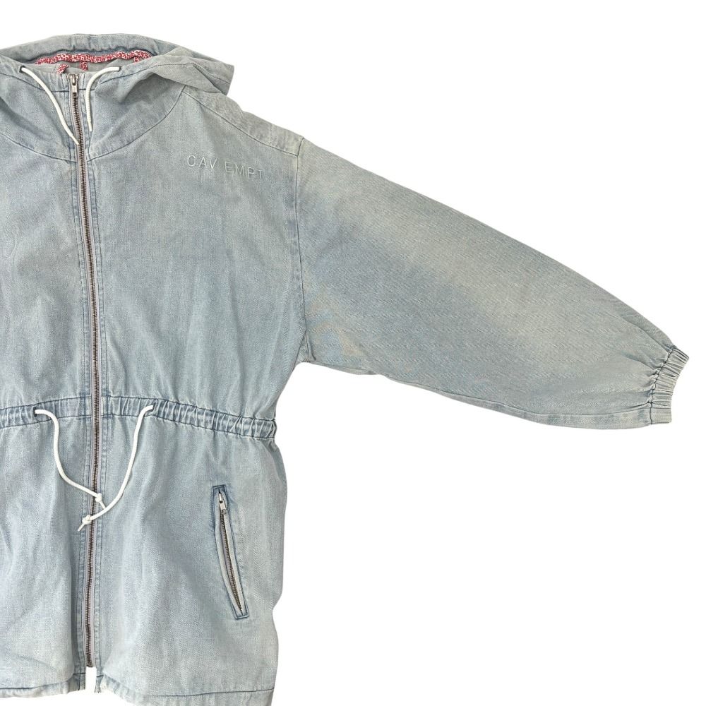 C.E シーイー BLEACHED DENIM PARKA デニム モッズコート L ライトブルー メンズ 古着 KANDAIZUMI_COM