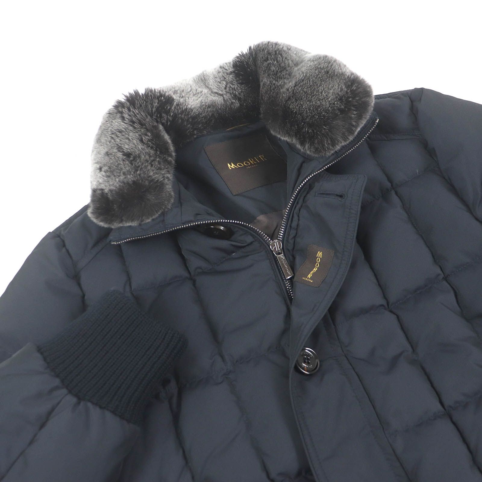 極美品□MOORER ムーレー SOLERI-KM2 襟ラビットファー カシミヤ混  