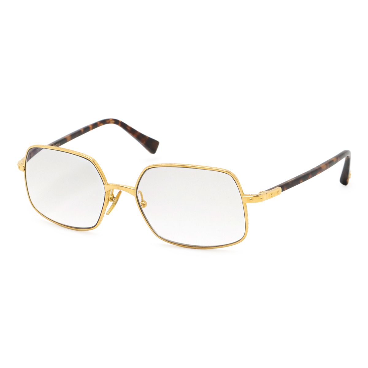 LOUIS VUITTON ルイ ヴィトン 眼鏡 めがね メガネフレーム 度入り スクエアフレーム ブラウン系マルチ ゴールド金具 Z0041U