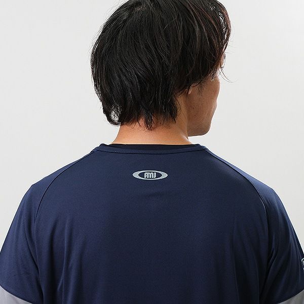 新品未使用】種類7:ネイビー×グレー/L 野球 ハーフジップTシャツ