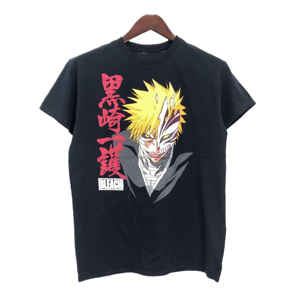 BLEACH ブリーチ 黒崎一護 ホロウ 半袖Ｔシャツ アニメ キャラクター ブラック メンズ M 古着 U0021