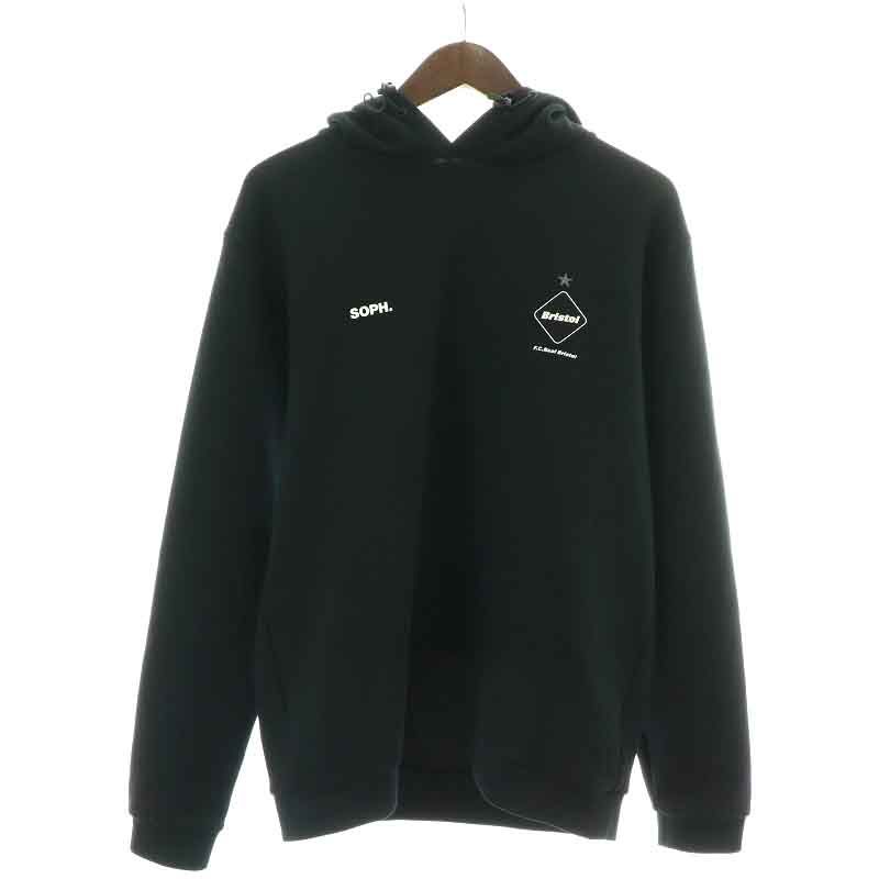 エフシーレアルブリストル F.C.Real Bristol FCRB SOPH. スウェットプルオーバーフーディ SWEAT PULLOVER  HOODIE パーカー 長袖 ロゴプリント M 黒 ブラック 白 ホワイト FCRB-210021 /NW34