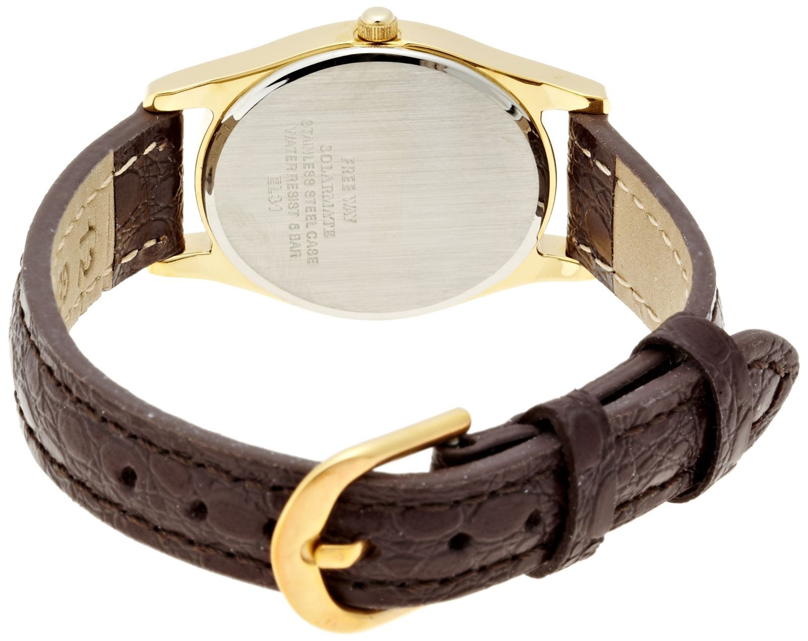  ホワイト レディース AA 95-9917 × 革ベルト 防水 ソーラー アナログ ブラウン 腕時計 Q-Q シチズン 腕時計 キッズファッション小物