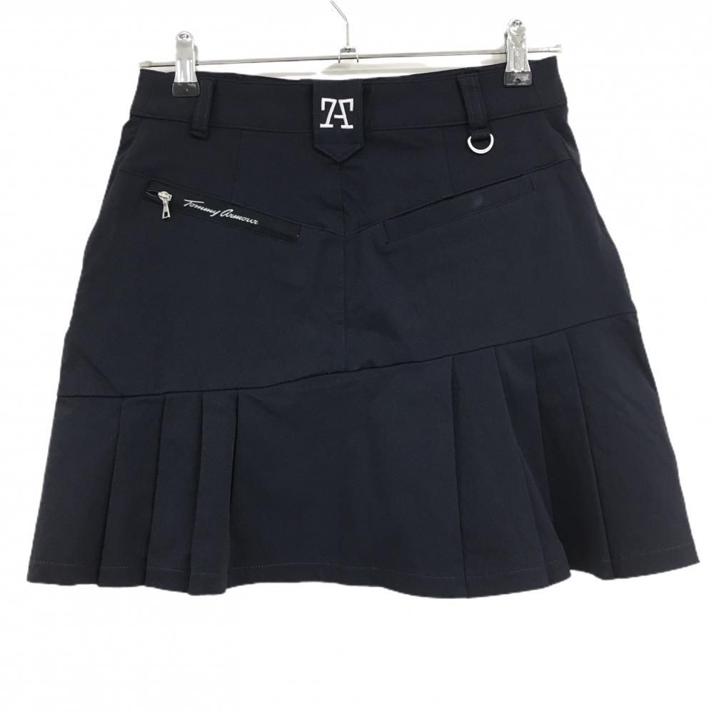 美品】トミーアーマー ストレッチスカート ネイビー 裾プリーツ