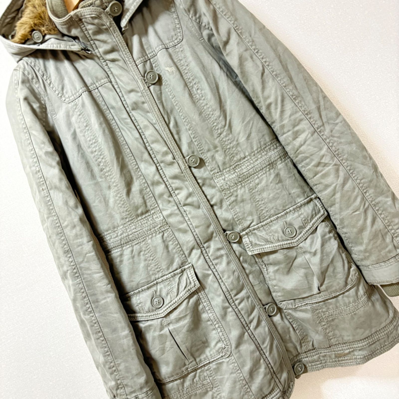 【超希少】 Abercrombie & Fitch ミリタリージャケット M 楽天市場】アバクロ 裏ボアミリタリージャケット