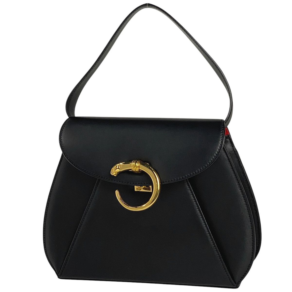 カルティエ CARTIER パンテール ハンドバッグ 2WAY ショルダーバッグ パンサーモチーフ ハンドバッグ レザー ブラック レディース