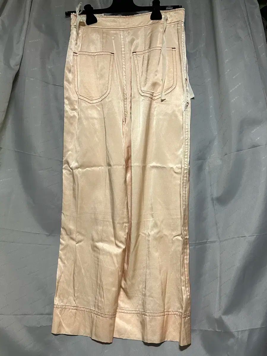 麻数数レーヨン コットン ブレンド ワイド パンツ