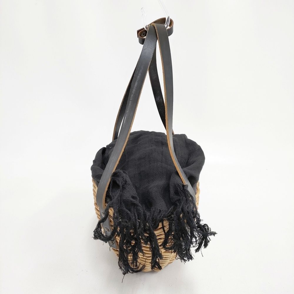 ebagos 小ぶりバッグ ブライドルレザー×紅藤 2016SS かごバッグ ブラック レディース エバゴス 5-1001G