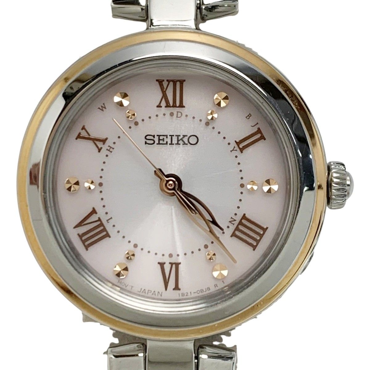 SEIKO セイコー 電波ソーラー ステンレススチール SWFH090 シルバー|ゴールド 腕時計 レディース