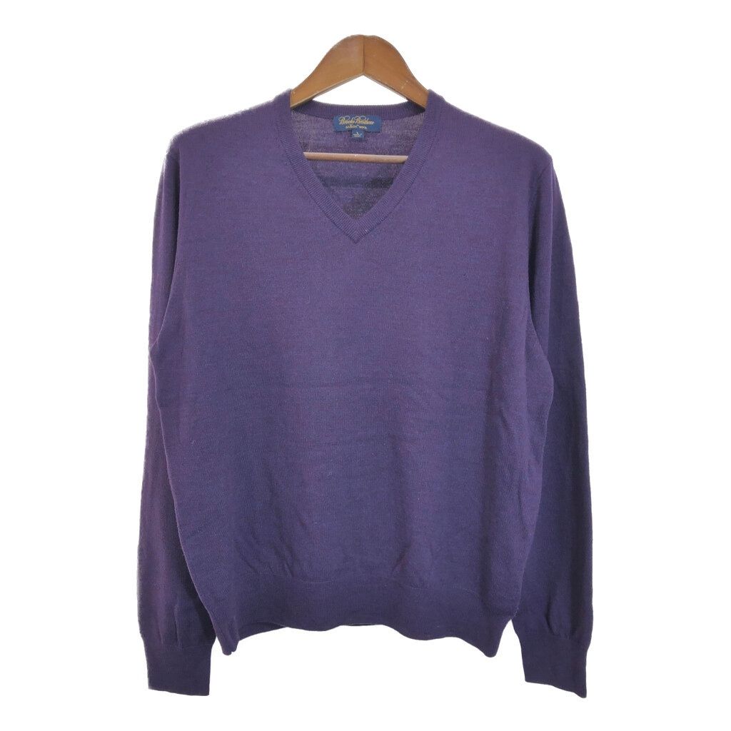 Brooks Brothers ブルックスブラザーズ ハイゲージ Vネック ウールニット セーター パープル (メンズ L) 中古 古着 T2809