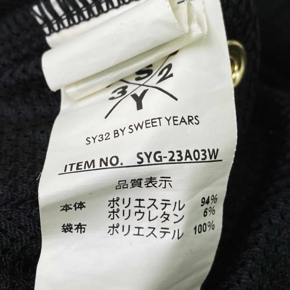 サイズ：M SY32 BY SWEET YEARS GOLF エスワイサーティトゥ ; 2023年モデル ストレッチ ダブルニット ワイドパンツ  ブラック系 [240101366636] ゴルフウェア レディース ストスト サイズ：M SY32 BY SWEET YEARS GOLF エスワイサーティトゥ