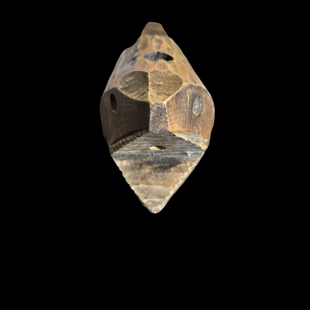 民芸品　木彫　魚　囲炉裏　自在鉤 鮫 囲炉裏 自在鉤 木彫り アンティーク 魚 時代物 工芸品 古民具
