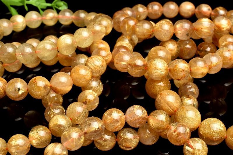 お買い得◇金針たっぷり タイチンルチルクォーツ 10mm ブレスレット 1
