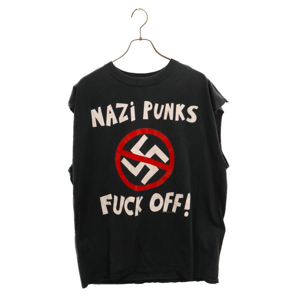 VINTAGE (ヴィンテージ) VINTAGE DEAD KENNEDYS NAZI PUNKS FUCK OFF ナチ パンクス ファック オフ プリント ノースリーブ カットソー ブラック