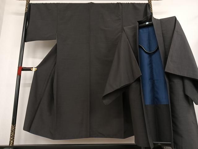 平和屋着物男性　紬　アンサンブル　縞　洗える着物　AAAP4298ph 