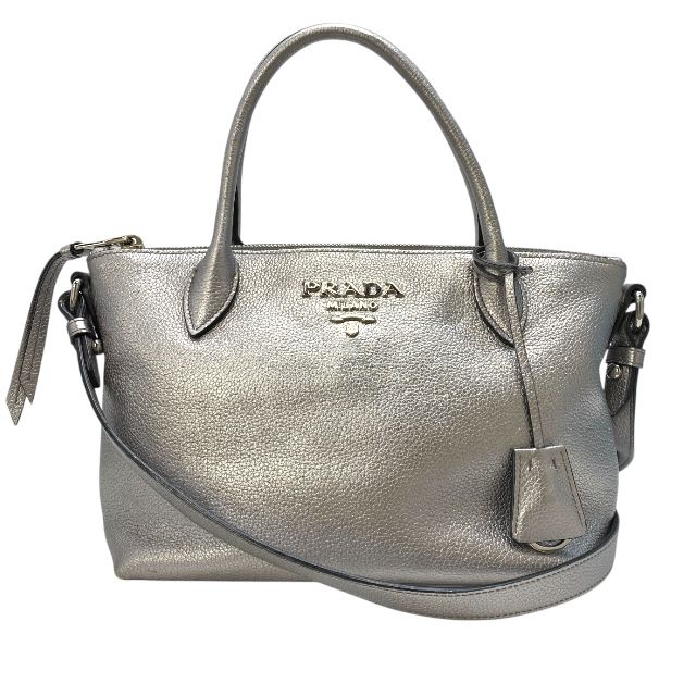 美品☆　Prada 2way　ヴィッテロダイノ　トートバッグ　ショルダーバッグ PRADA - 【美品〜良品】プラダ 2way トートバッグ シボレザー