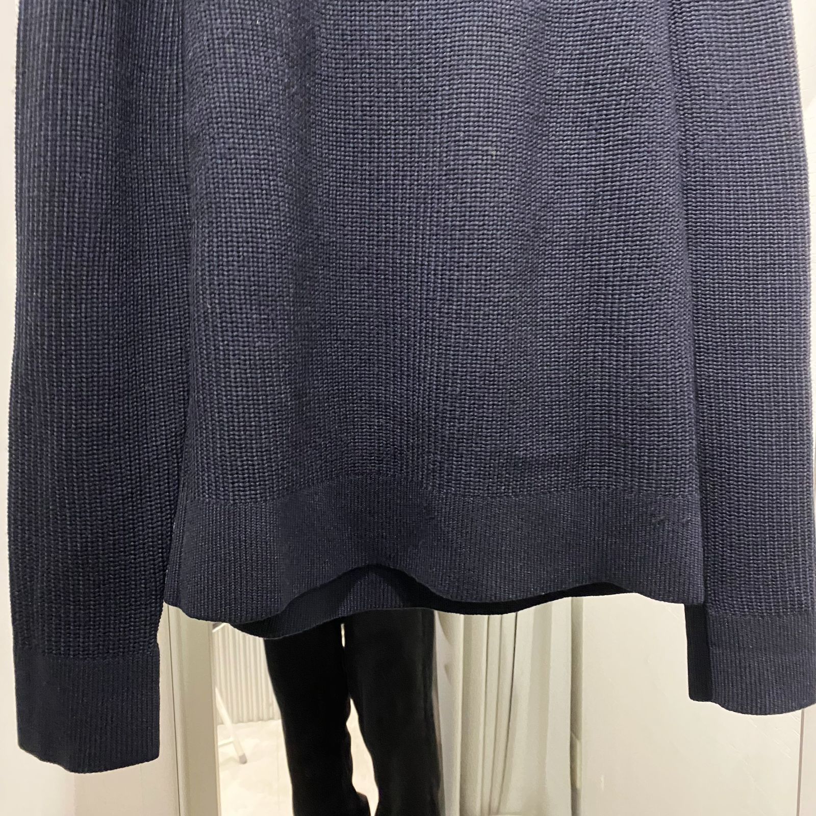 LEMAIRE ルメール ウール クルーネックニット ネイビー size-S 【中 