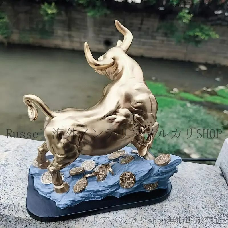 置物 牛 うし オブジェ ゴールド フィギュア 金運 ゴールデン 開運