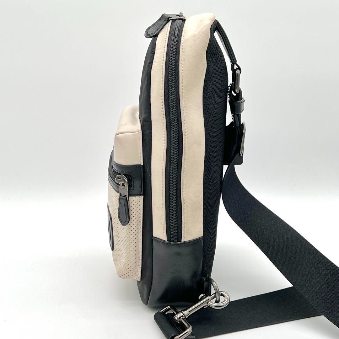 良品】COACH ボディバッグ スリングバッグ ナイロン レザー バイ