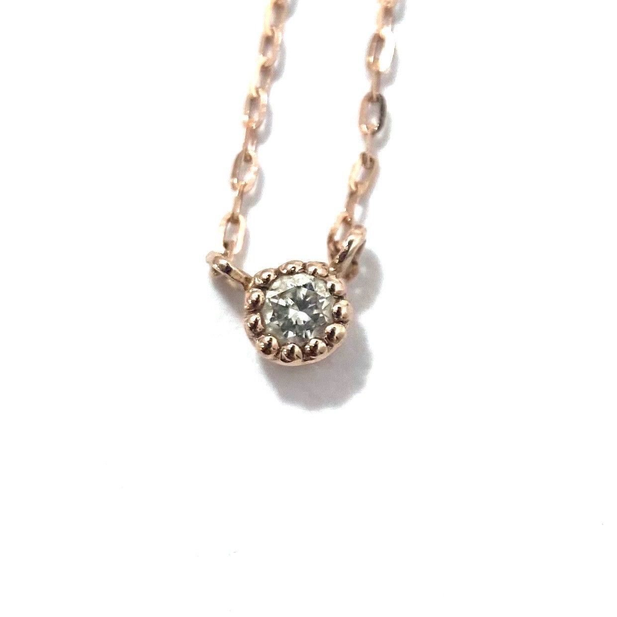 ete】レイヤーダイヤモンド K10 0.02ct ネックレス 総重量約0.6g