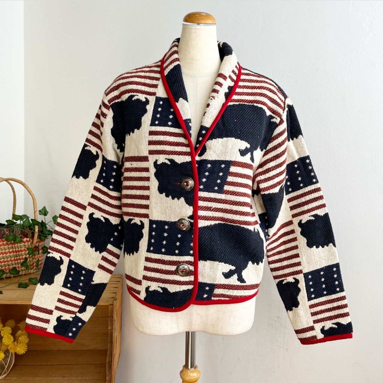 その他ブランド / DONIMESS/星条旗ゴブラン織りジャケット/L/コットン/マルチカラー/総柄 アメリカンフラッグ 星条旗 ゴブラン ジャケット 80's 90's