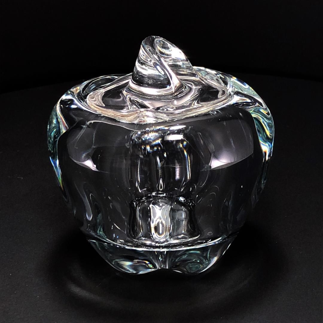 ヴィンテージ Tiffany ティファニー エルサ ペレッティ アップル型 蓋付ジャムポット クリスタルグラス クリア NEXPOTALLINN_EU