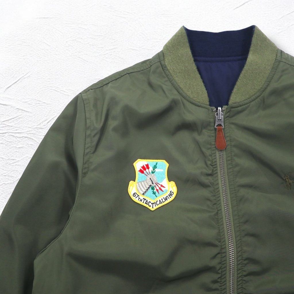 POLO RALPH LAUREN リバーシブル MA-1 フライトジャケット L カーキ