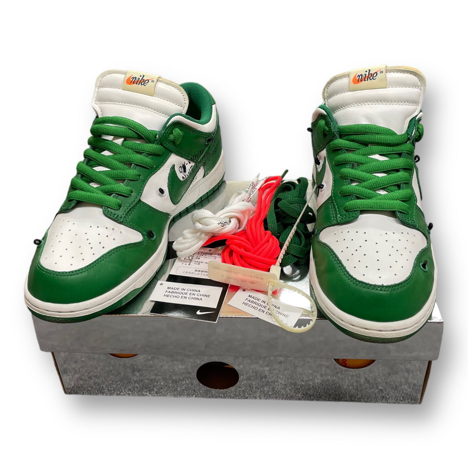 国内正規 OFF-WHITE × Nike Dunk Low Pine-Green CT0856-100 コラボ ...