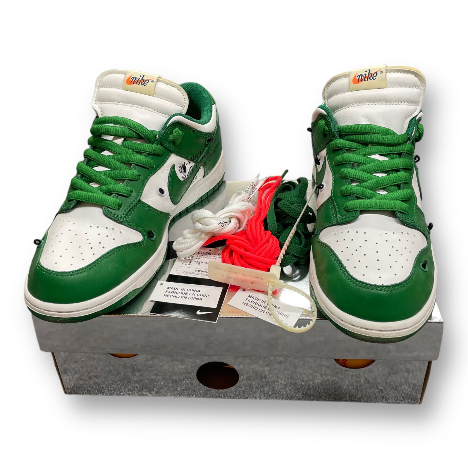 国内正規 OFF-WHITE × Nike Dunk Low Pine-Green CT0856-100 コラボ 