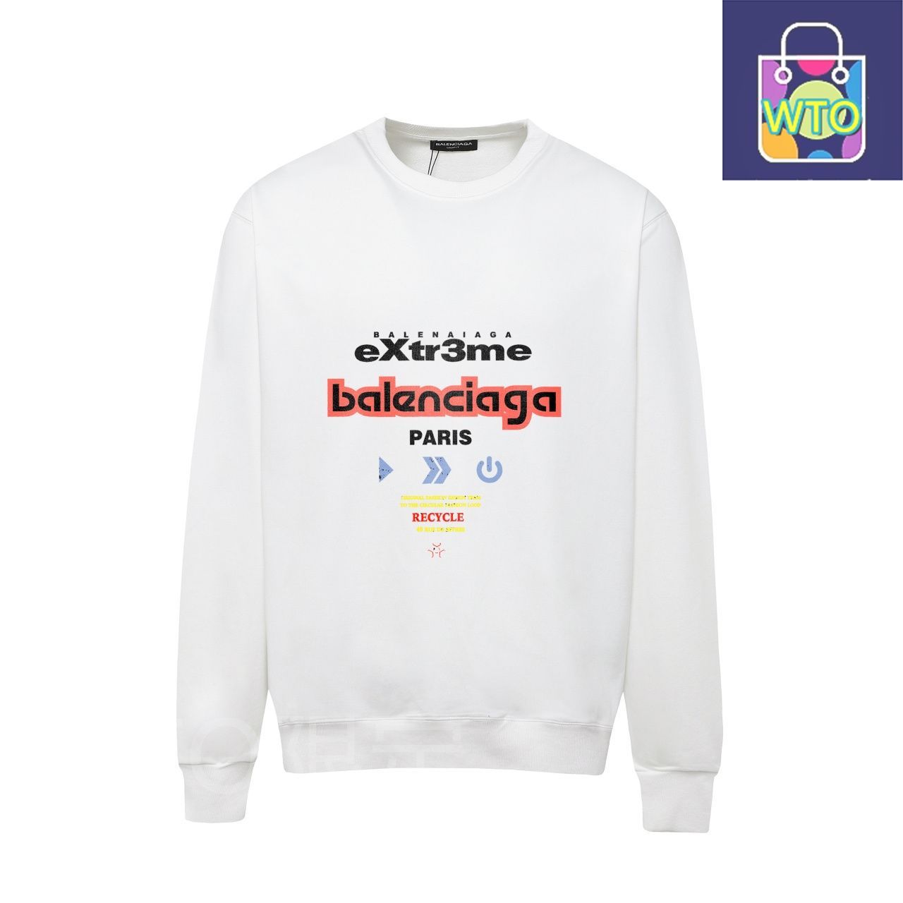 【話題】BALENCIAGA ロゴプリント コットン スウェットシャツ Balenciaga パリセーガ ロゴプリント スウェットシャツ [本日