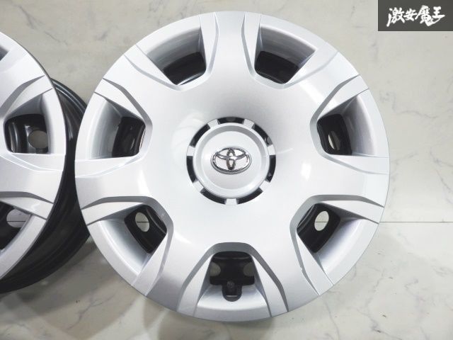 新車外し トヨタ 純正 200系 ハイエース 7型 15インチ 6J ＋35 6穴 6H PCD139.7 鉄チン スチール ホイール 4本 ホイールキャップ付き