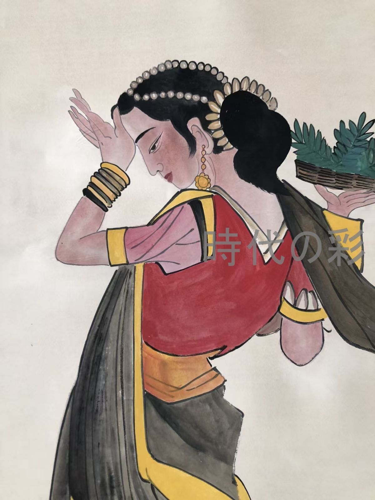 中国古美術 近現代の書画家 葉浅予作款 人物画 肉筆保証 四尺横幅 水墨画 掛軸 書画 宣紙 立軸 巻き物 妙墨 時代物 古玩 古美味 唐物 古画 石彫刻 掛軸 