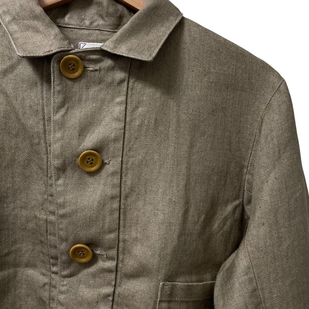 45R フォーティファイブアール リネンヘリンボーンの908オーシャンオール ジャケット 80210051 サイズ1 カーキ レディース 古着