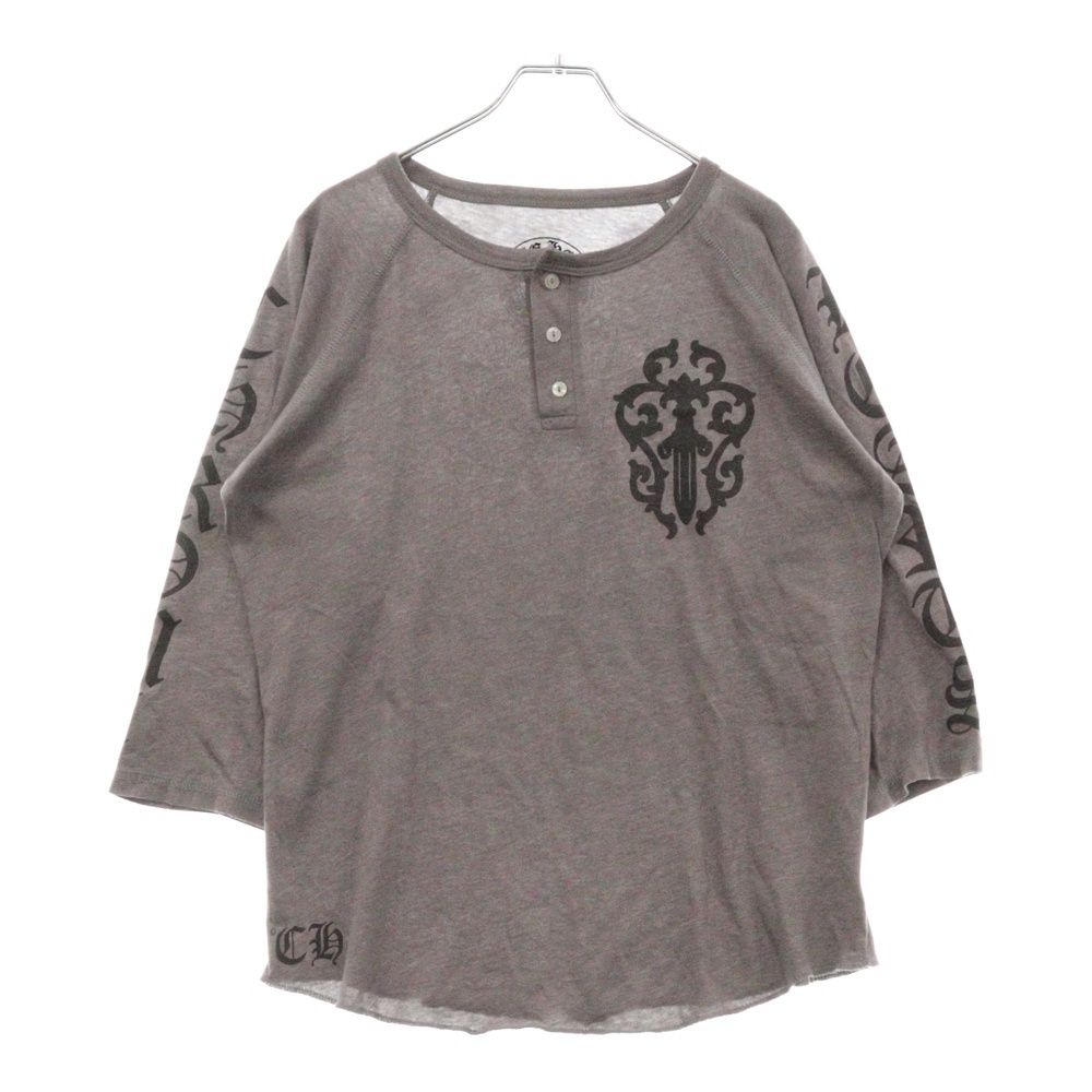 クロムハーツ ヘンリーネック 7分丈 Tシャツ 前面ダガー CHROME HEARTS クロムハーツ ヘンリーネック 7分袖 カットソー T